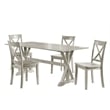 Pemberly Row 5-Piece MDF and Wood Dining Set in Antique White