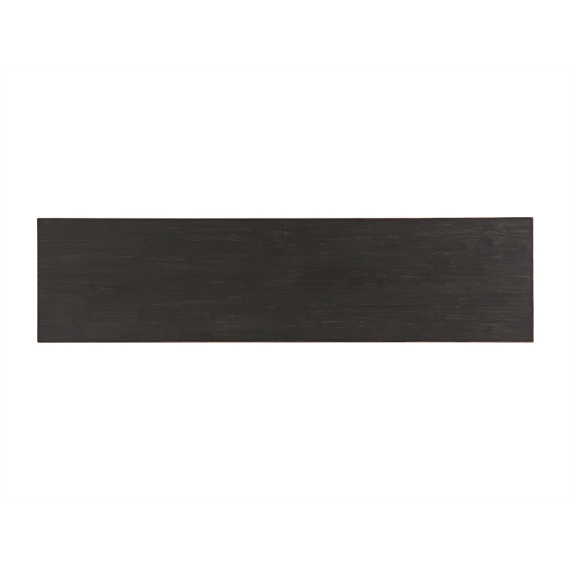 Pemberly Row Contemporary Acacia Wood Console Table in Black Charcoal