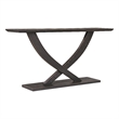 Pemberly Row Contemporary Acacia Wood Console Table in Black Charcoal