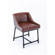 Pemberly Row Adjustable Faux Leather Metal Stool in Desert Red