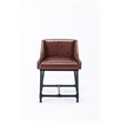 Pemberly Row Adjustable Faux Leather Metal Stool in Desert Red
