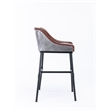 Pemberly Row Adjustable Faux Leather Metal Stool in Desert Red