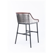 Pemberly Row Adjustable Faux Leather Metal Stool in Desert Red