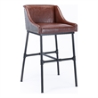 Pemberly Row Adjustable Faux Leather Metal Stool in Desert Red