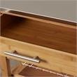 Pemberly Row Bamboo Kitchen Cart with Stainless Steel Top in Natural