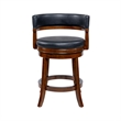 Pemberly Row Contemporary Rubberwood Swivel Counter Stool in Cappuccino