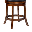Pemberly Row Contemporary Rubberwood Swivel Counter Stool in Cappuccino