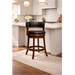 Pemberly Row Contemporary Rubberwood Swivel Counter Stool in Cappuccino
