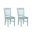 Pemberly Row Rubberwood Dining Chairs (Set of 2) in Aspen Valley Blue