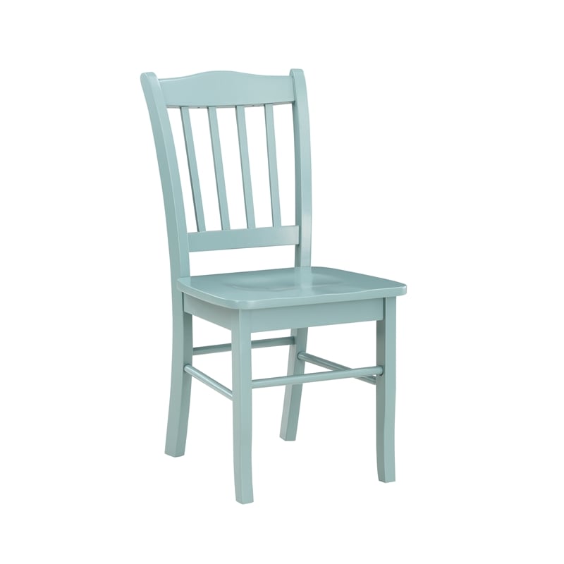 Pemberly Row Rubberwood Dining Chairs (Set of 2) in Aspen Valley Blue