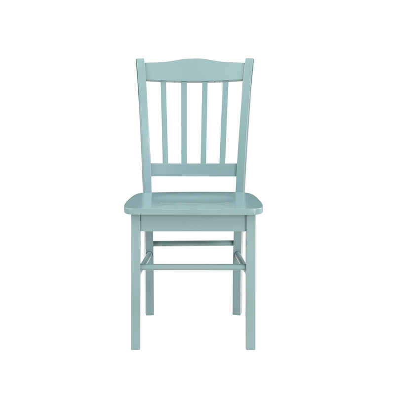 Pemberly Row Rubberwood Dining Chairs (Set of 2) in Aspen Valley Blue