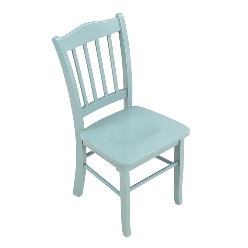 Pemberly Row Rubberwood Dining Chairs (Set of 2) in Aspen Valley Blue