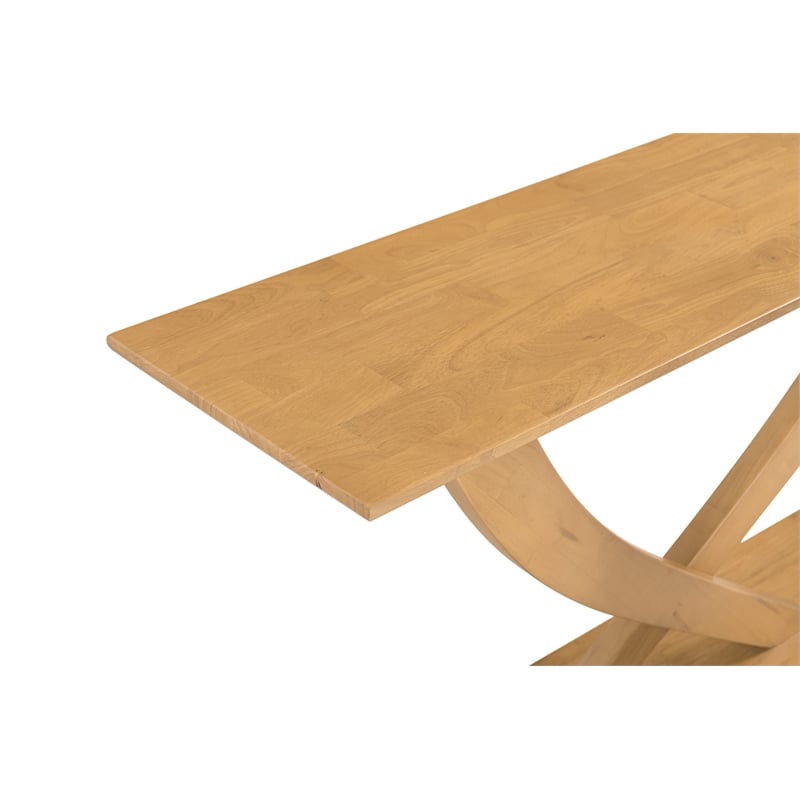 Pemberly Row Acacia Wood Console Table with Pedestal Base in Honeycomb