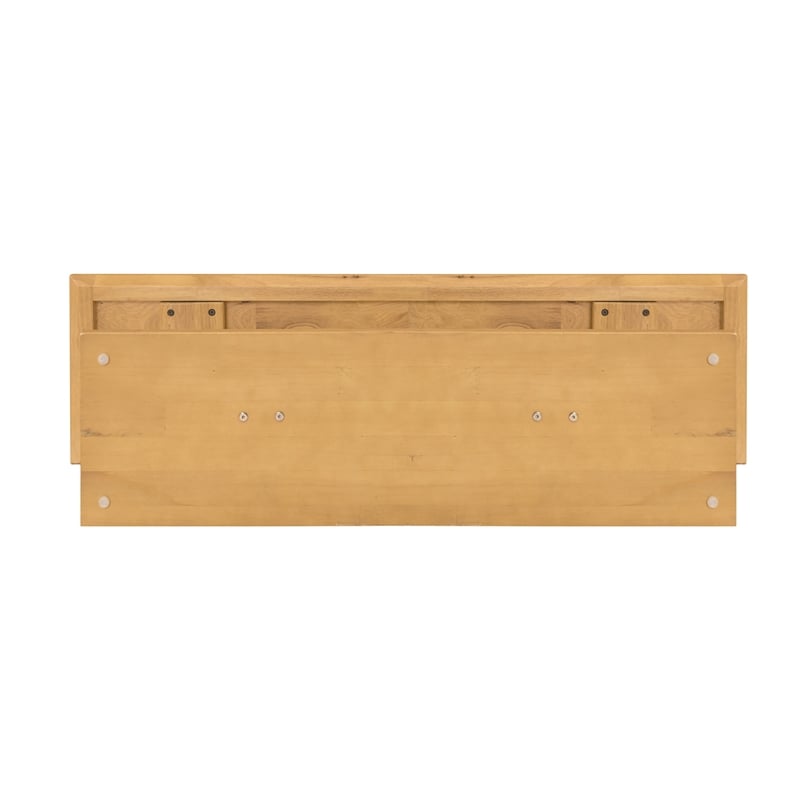 Pemberly Row Acacia Wood Console Table with Pedestal Base in Honeycomb