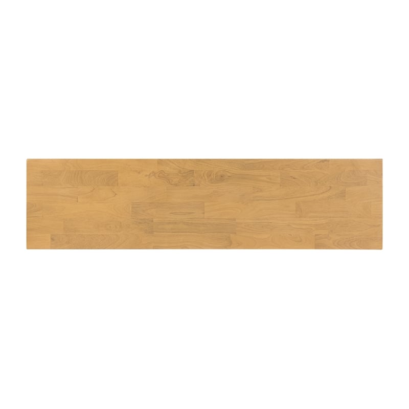 Pemberly Row Acacia Wood Console Table with Pedestal Base in Honeycomb