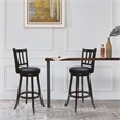 Pemberly Row Rubberwood Swivel Bar Stool (Set of 2) in Cappuccino