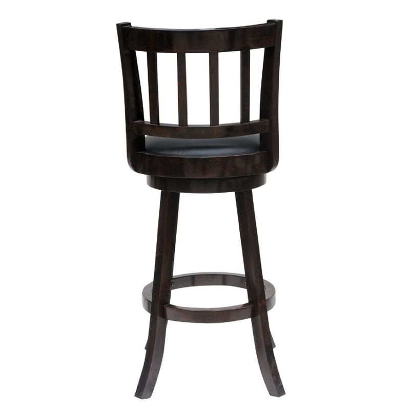 Pemberly Row Rubberwood Swivel Bar Stool (Set of 2) in Cappuccino