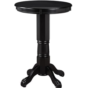 Pemberly Row 42&quot Hardwood Pub Table with Carved Pedestal in Black