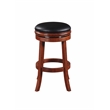 Pemberly Row Rubberwood Backless Swivel Bar Stool with Foam Cushion in Cherry