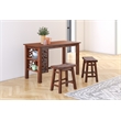 Pemberly Row Acacia Wood Dining Table with Storage Shelves in Chestnut