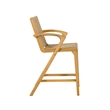 Pemberly Row Acacia Wood and Rope Bar Stool in Tan and Honeycomb