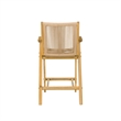 Pemberly Row Acacia Wood and Rope Bar Stool in Tan and Honeycomb