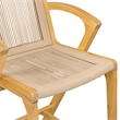 Pemberly Row Acacia Wood and Rope Bar Stool in Tan and Honeycomb