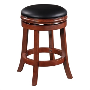 Pemberly Row Contemporary Backless Swivel Counter Stool in Cherry