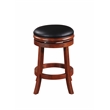 Pemberly Row Contemporary Backless Swivel Counter Stool in Cherry