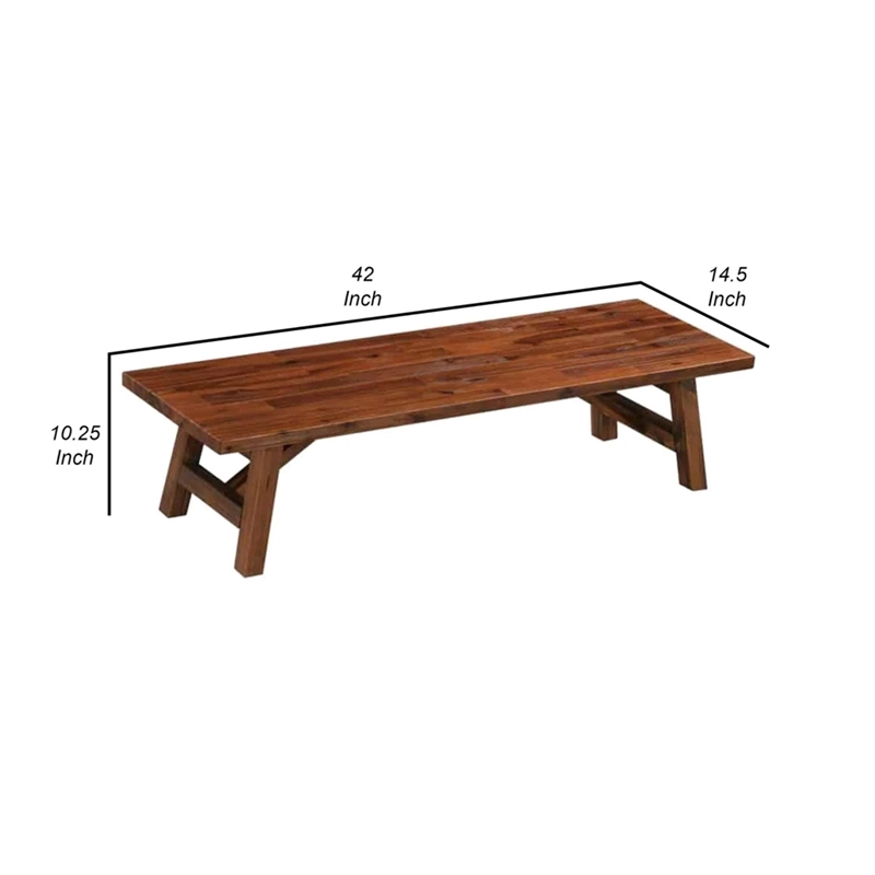 Pemberly Row Contemporary Acacia Wood Accent Plant Table in Chestnut
