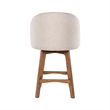 Pemberly Row Contemporary Upholstered Swivel Counter Stool in Natural