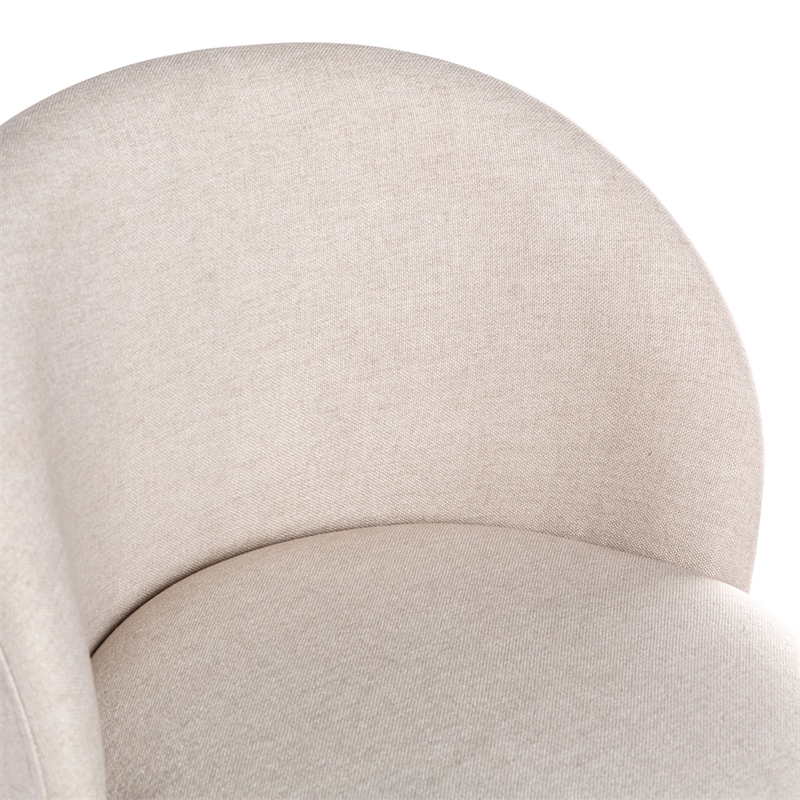 Pemberly Row Contemporary Upholstered Swivel Counter Stool in Natural