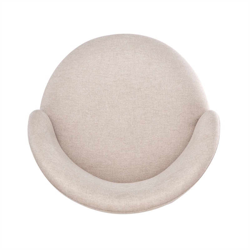 Pemberly Row Contemporary Upholstered Swivel Counter Stool in Natural