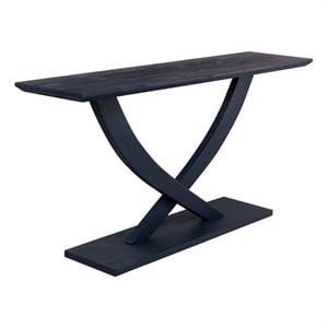 Pemberly Row Contemporary Acacia Wood Console Table in Navy Blue