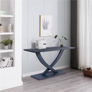 Pemberly Row Contemporary Acacia Wood Console Table in Navy Blue