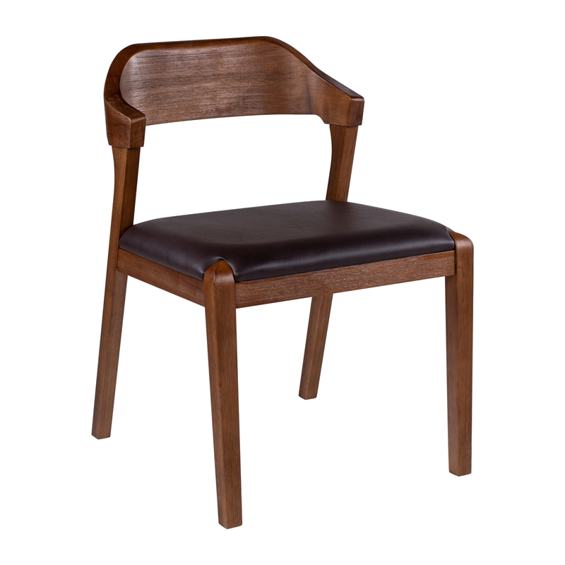 Pemberly Row Contemporary 6-Piece Rubberwood Dining Set in Chestnut