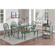 Pemberly Row Rubberwood Rectangular Dining Table in Equestrian Green