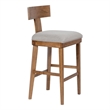 Pemberly Row Upholstered Bar Stool with Curved Back in Rubberwood
