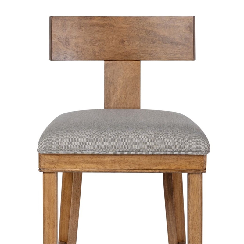Pemberly Row Upholstered Bar Stool with Curved Back in Rubberwood