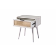 Pemberly Row Contemporary End Table with Cane Door in Zebrano Whitewash