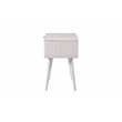 Pemberly Row Contemporary End Table with Cane Door in Zebrano Whitewash