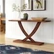 Pemberly Row Mid-Century Acacia Wood Console Table in Warm Chestnut