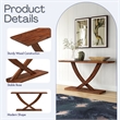 Pemberly Row Mid-Century Acacia Wood Console Table in Warm Chestnut