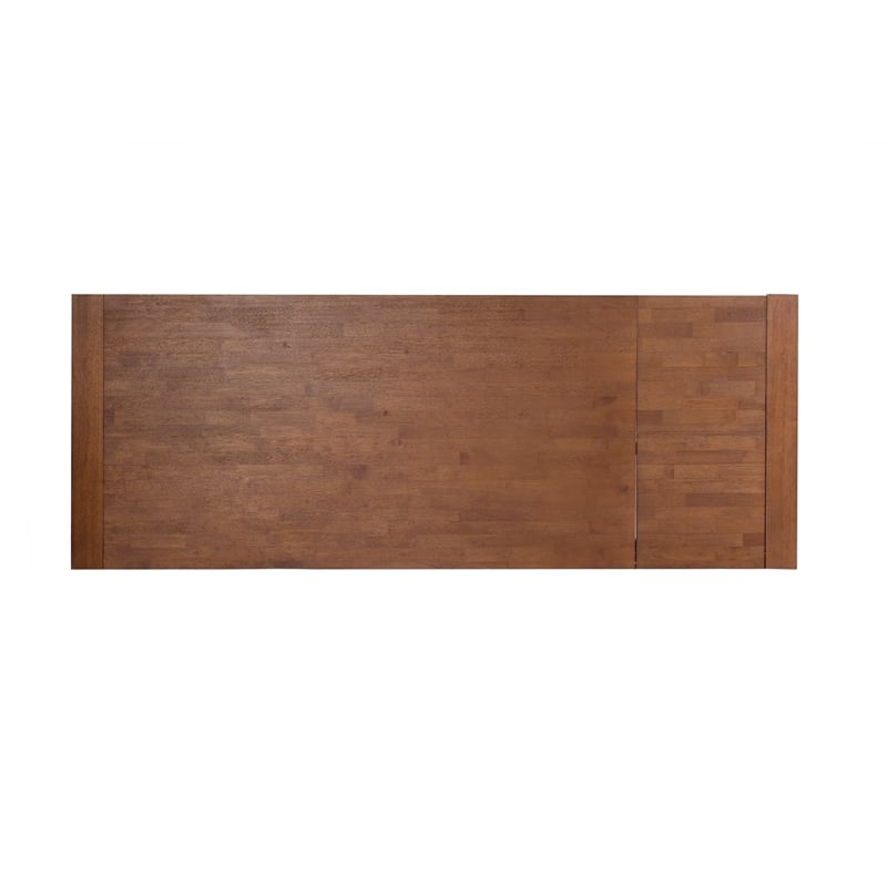 Pemberly Row Contemporary Rubberwood Extension Dining Table in Chestnut