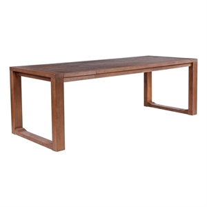 Pemberly Row Contemporary Rubberwood Extension Dining Table in Chestnut