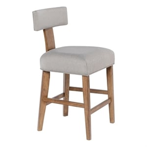 Pemberly Row Rubberwood Upholstered T-Back Counter Stool in Natural