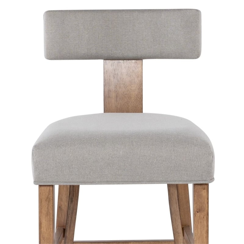 Pemberly Row Rubberwood Upholstered T-Back Counter Stool in Natural