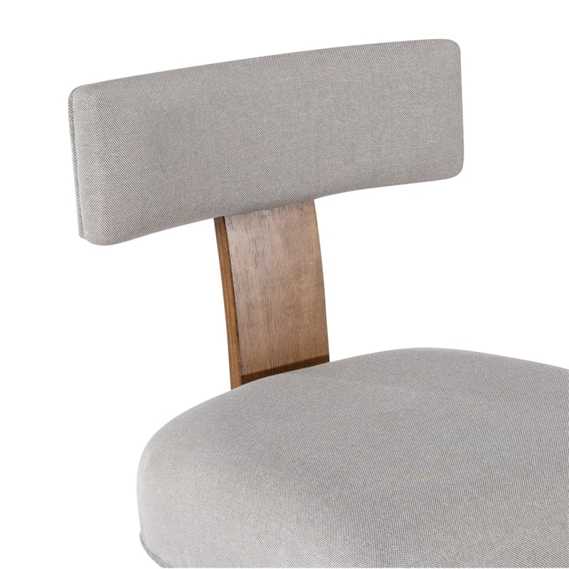 Pemberly Row Rubberwood Upholstered T-Back Counter Stool in Natural