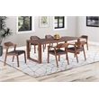 Pemberly Row 7 Piece Rubberwood Drop Leaf Dining Set in Chestnut