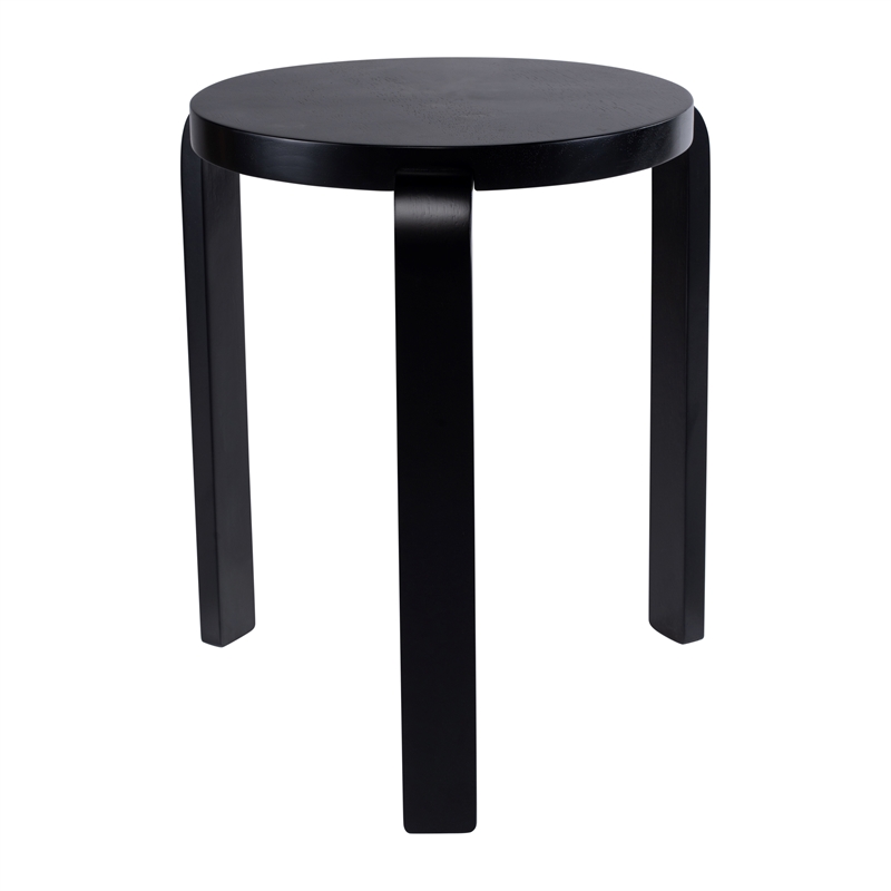 Pemberly Row Round Backless Stacking Stools (Set of 2) in Black